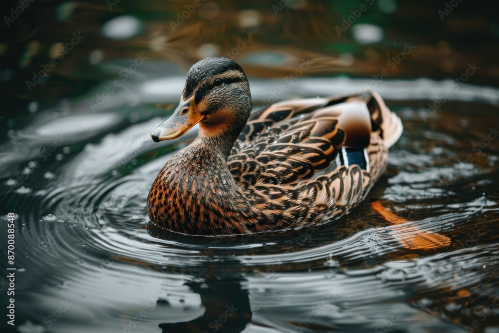 A duck is swimming in a lake. AI. A duck is swimming in a lake. AI.