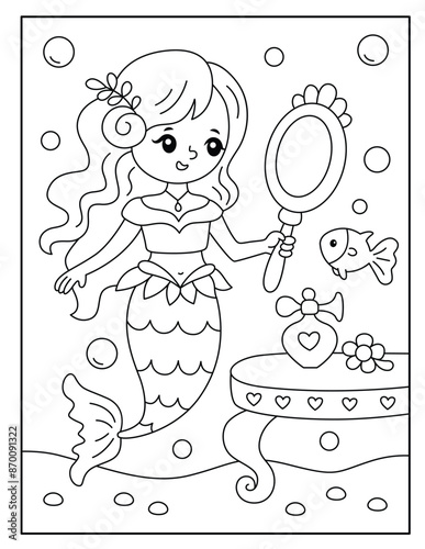 Mermaid coloring pages for kids