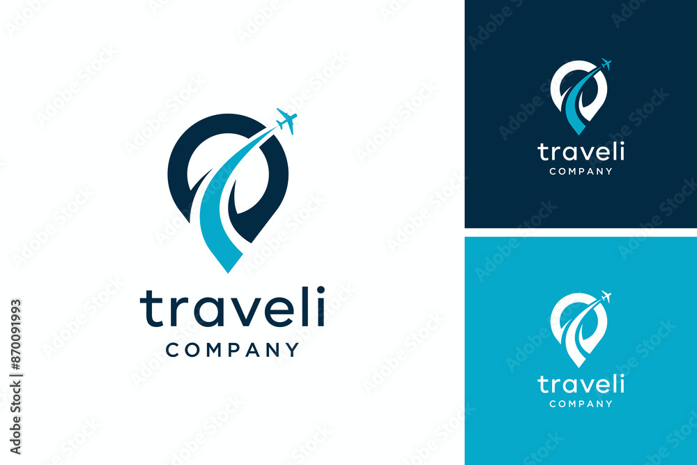 travel map location pin technology vector logo design inspiration travel map location pin technology vector logo design inspiration