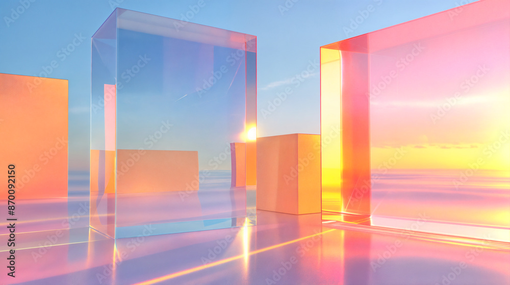 Assemblages of cubes of different colours and shapes, reflections and refractions
さまざまな色と形の立方体の集合体、反射と屈折
Assemblages of cubes of different colours and shapes, reflections and refractions
さまざまな色と形の立方体の集合体、反射と屈折