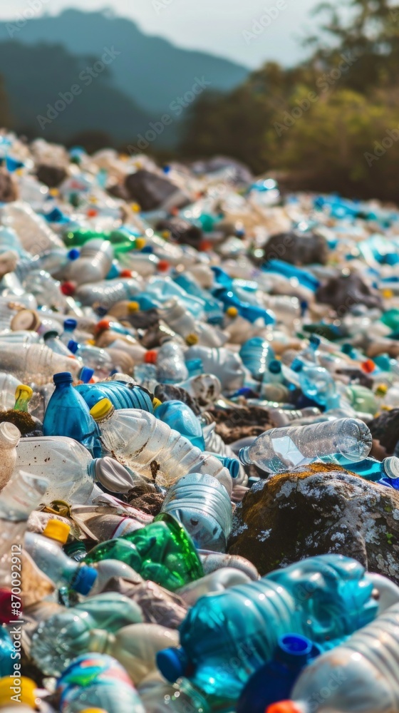 Fototapeta premium The concept of World Plastic Free Day with copy space. Environment day