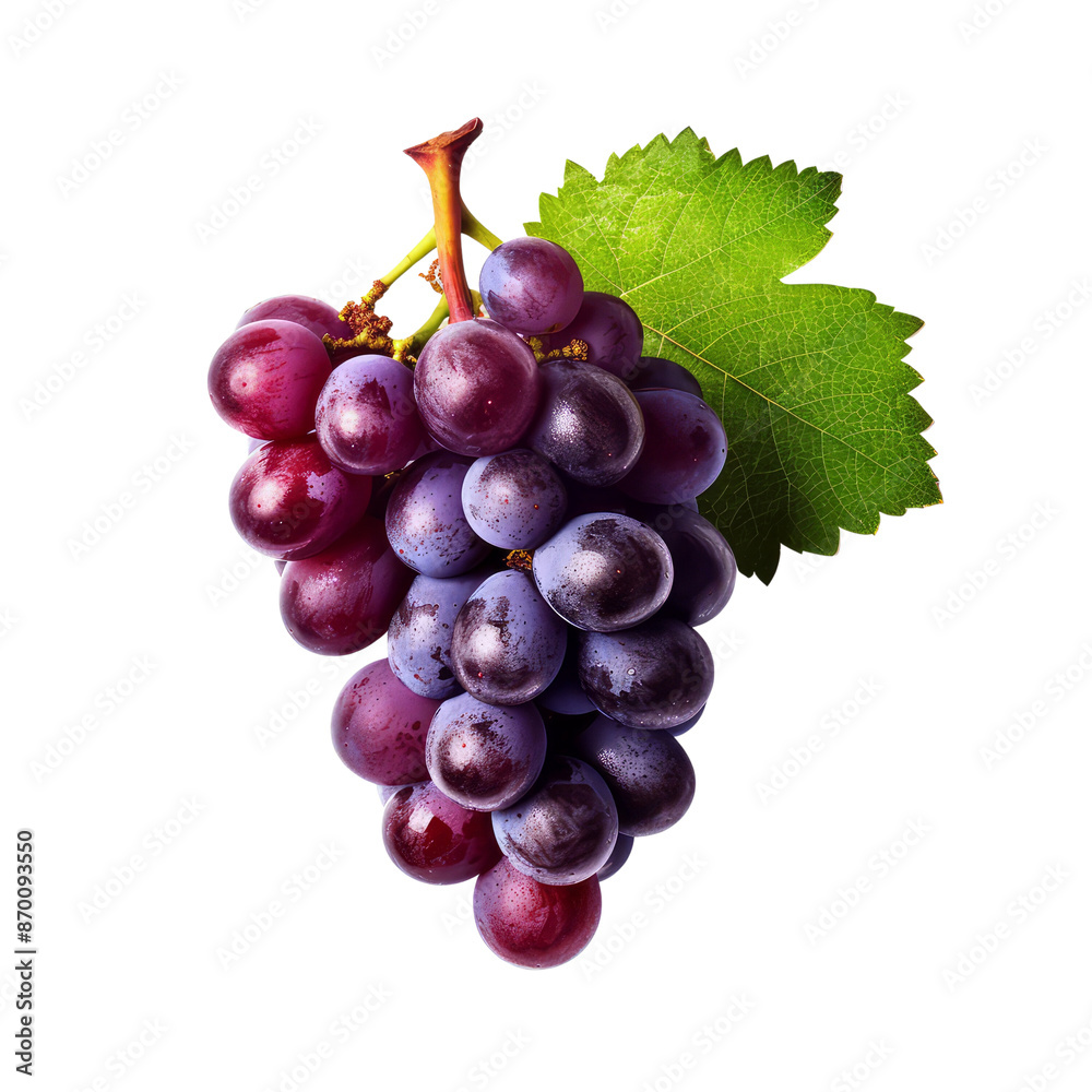 Fototapeta premium Bunch of grapes isolate on transparent png.