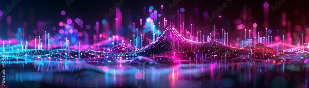 Obraz premium Abstract Neon Cityscape.