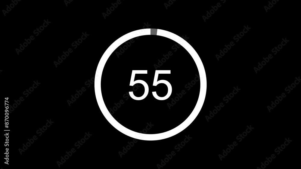 one minute video countdown animation. White circle animation countdown on black screen. 4k video animation of 1 minute countdown. time counter with moving animation one minute video countdown animation. White circle animation countdown on black screen. 4k video animation of 1 minute countdown. time counter with moving animation