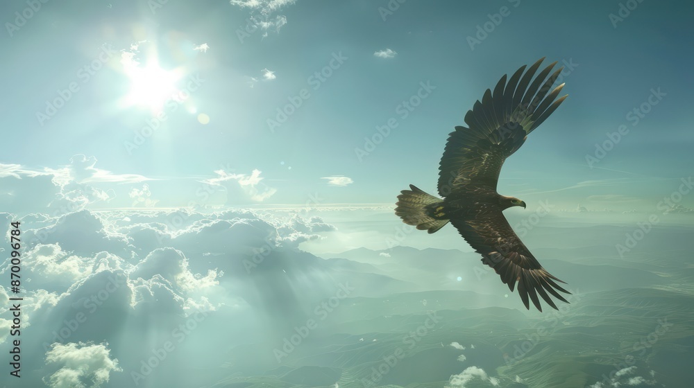 Obraz premium Eagle soaring in the sky