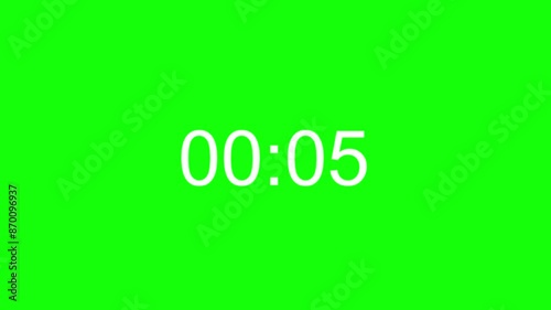 One minute of 30 fps timecode on green screen. 1 minute of time code for video and sound production