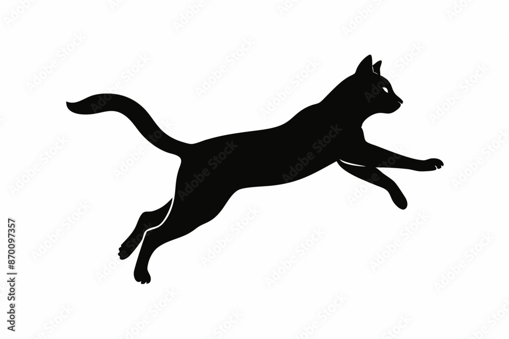 jumping cat silhouette vector illustration jumping cat silhouette vector illustration