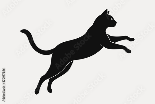 jumping cat silhouette vector illustration