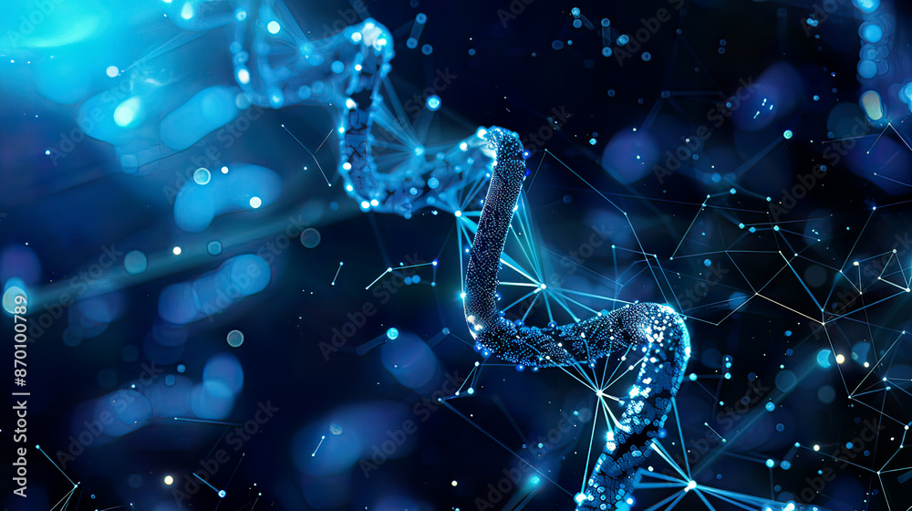 Abstract biotechnology vector background futuristic illustration of medicine technology and network connection advanced scientific visualization ultra-realistic 