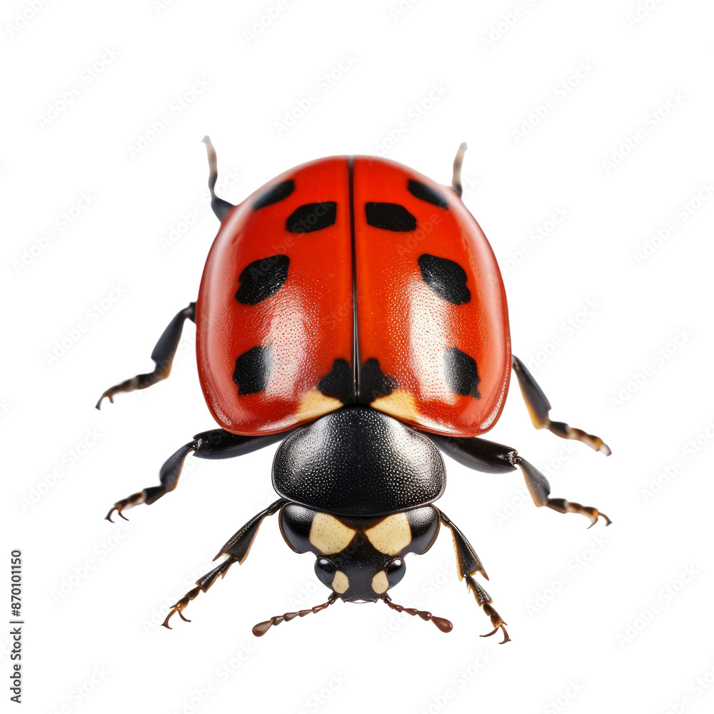 Naklejka premium Red ladybug isolate on transparent png.