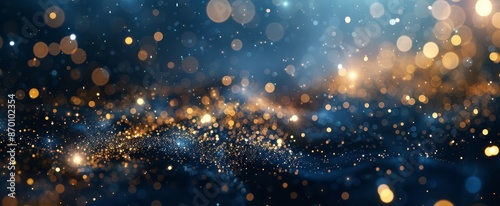 Abstract Blue And Gold Bokeh Background