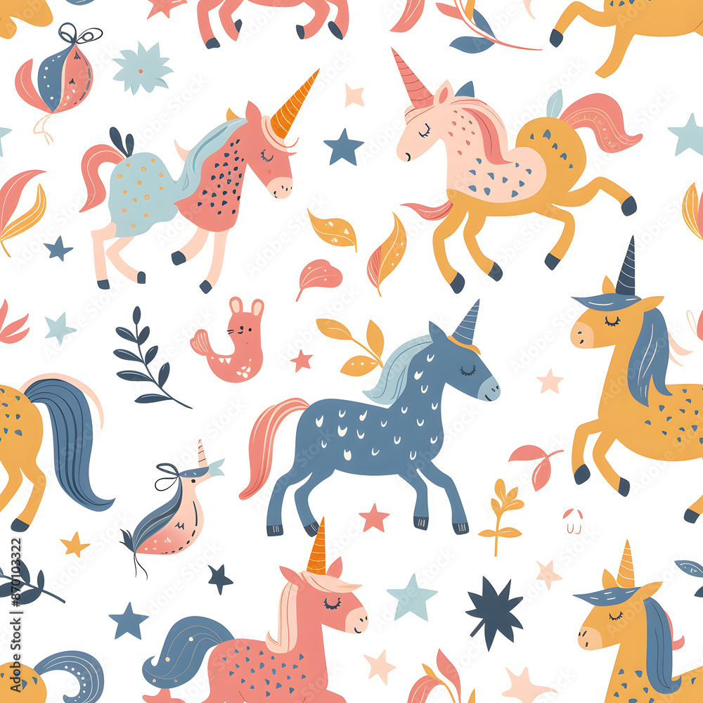 Seamless repeating pattern unicorns Seamless repeating pattern unicorns