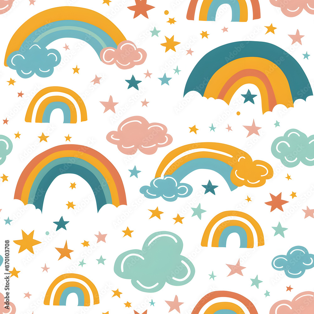 Seamless pattern rainbow drawing Seamless pattern rainbow drawing