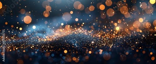 Abstract Blue And Gold Bokeh Background