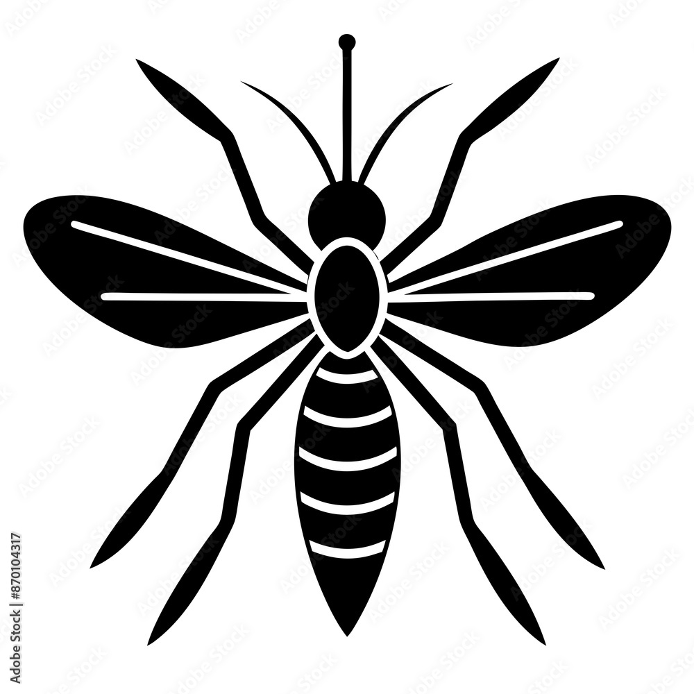 Mosquito icon logo vector art illustration on white background. Mosquito icon logo vector art illustration on white background.