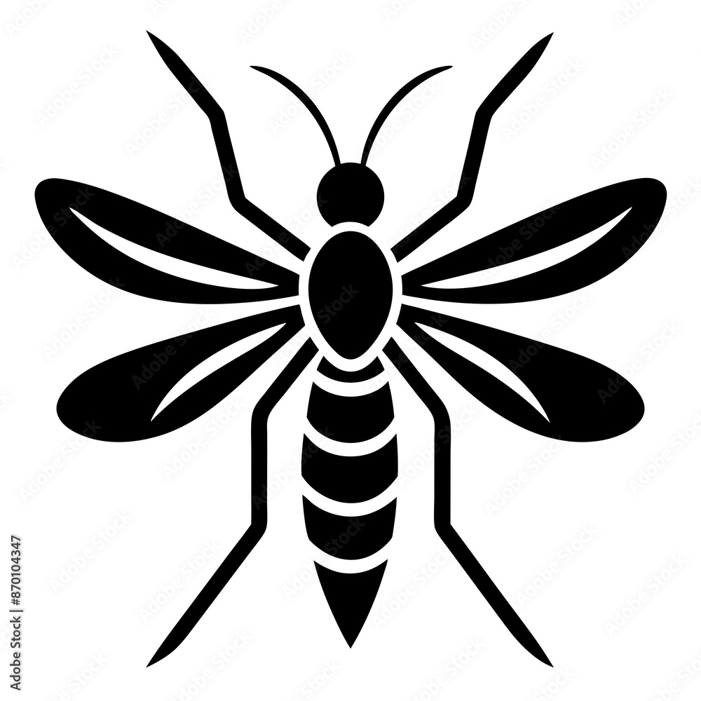 Mosquito icon logo vector art illustration on white background. Mosquito icon logo vector art illustration on white background.