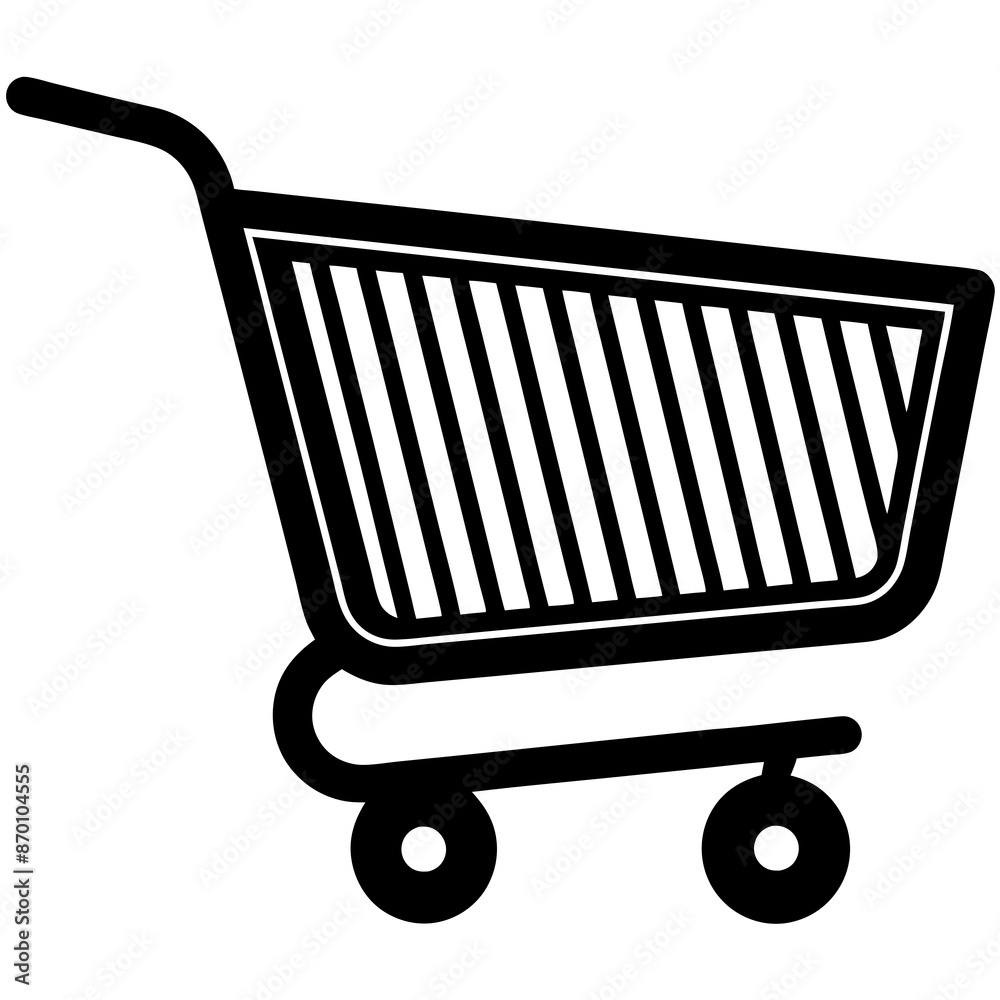 shopping cart silhouette vector art illustration shopping cart silhouette vector art illustration