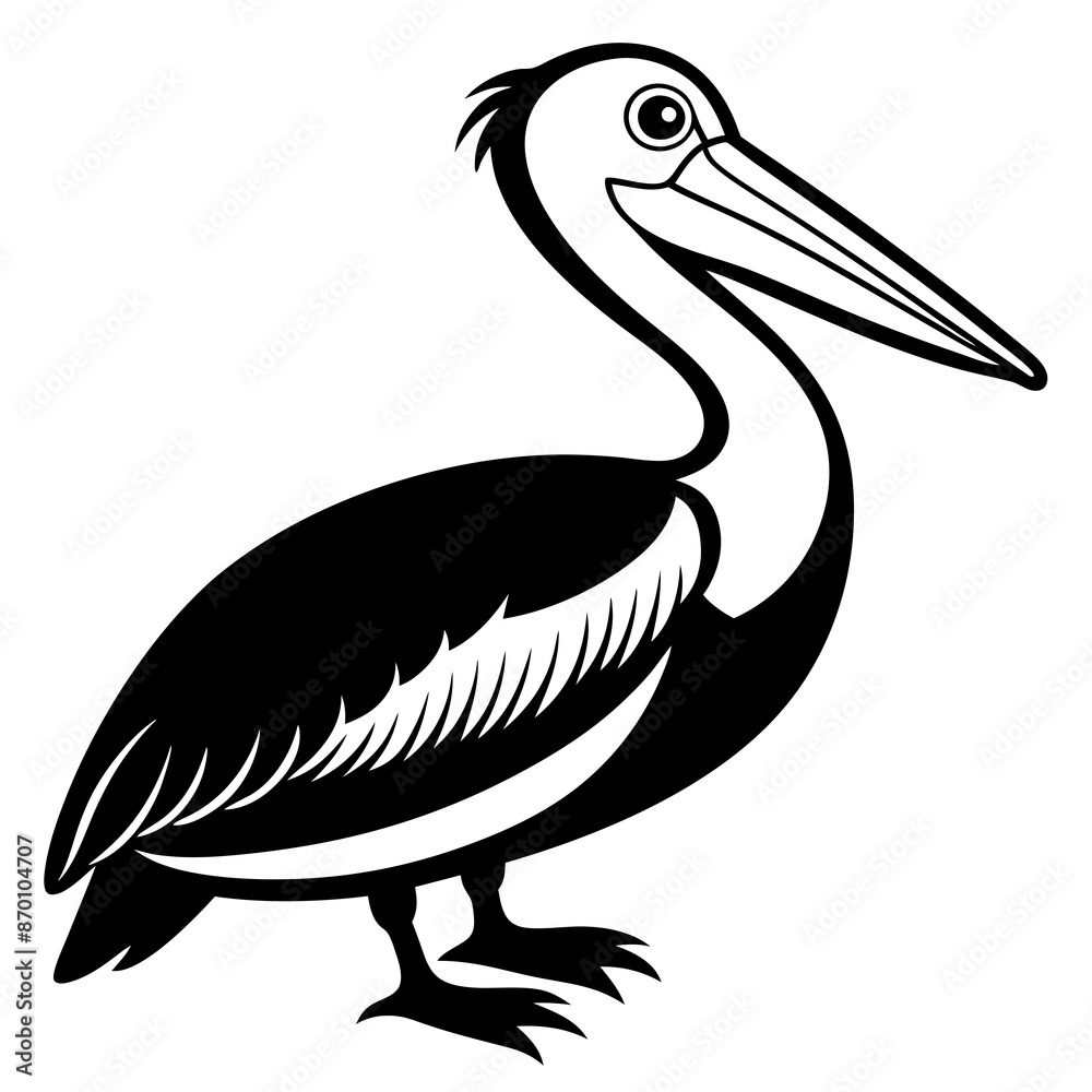 Fototapeta premium Pelican icon silhouette vector art illustration