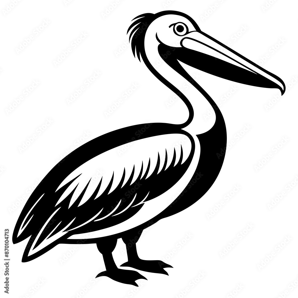 Fototapeta premium Pelican icon silhouette vector art illustration