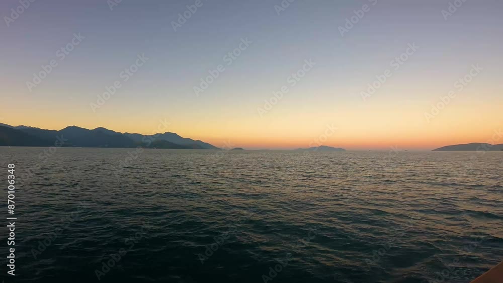 sunset on Big Island in Angra dos Reis in Rio de Janeiro.