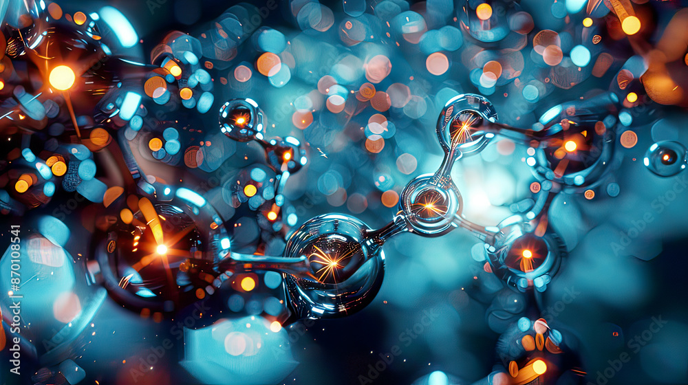 Nano-engineered catalysts in a chemical reaction high detail advanced chemistry Nano-engineered catalysts in a chemical reaction high detail advanced chemistry
