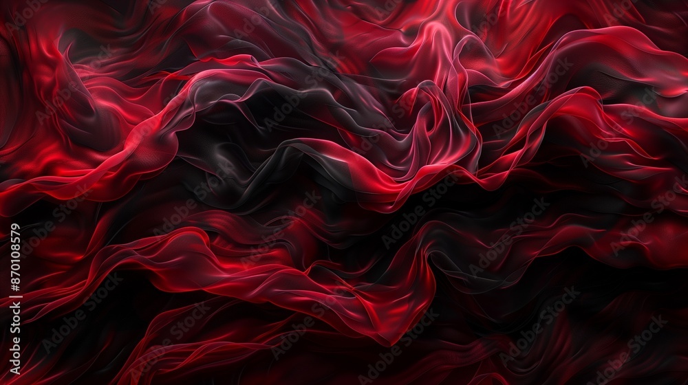 Bold and dynamic waves of crimson and black, dramatic effect. Bold and dynamic waves of crimson and black, dramatic effect.