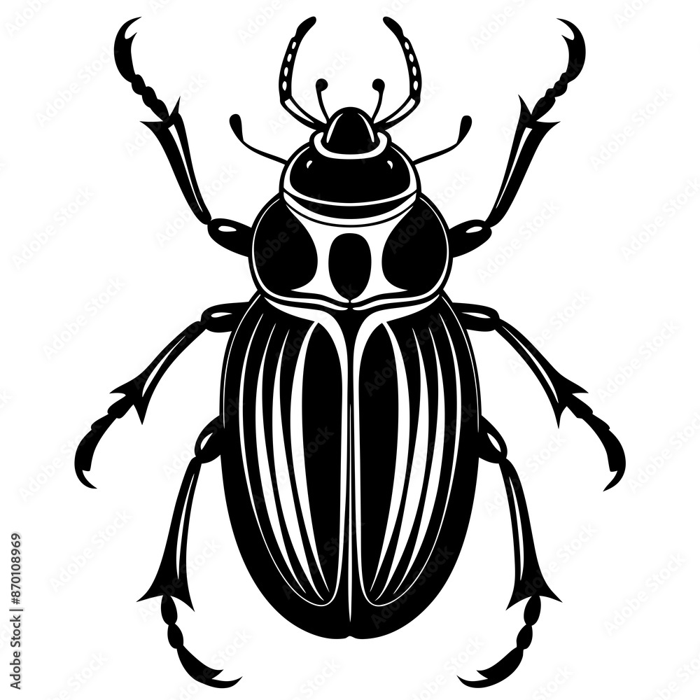 a cute beetle vector silhouette illustration a cute beetle vector silhouette illustration