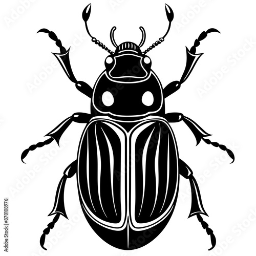 a cute beetle vector silhouette illustration