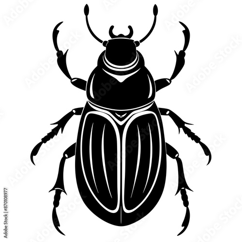 a cute beetle vector silhouette illustration