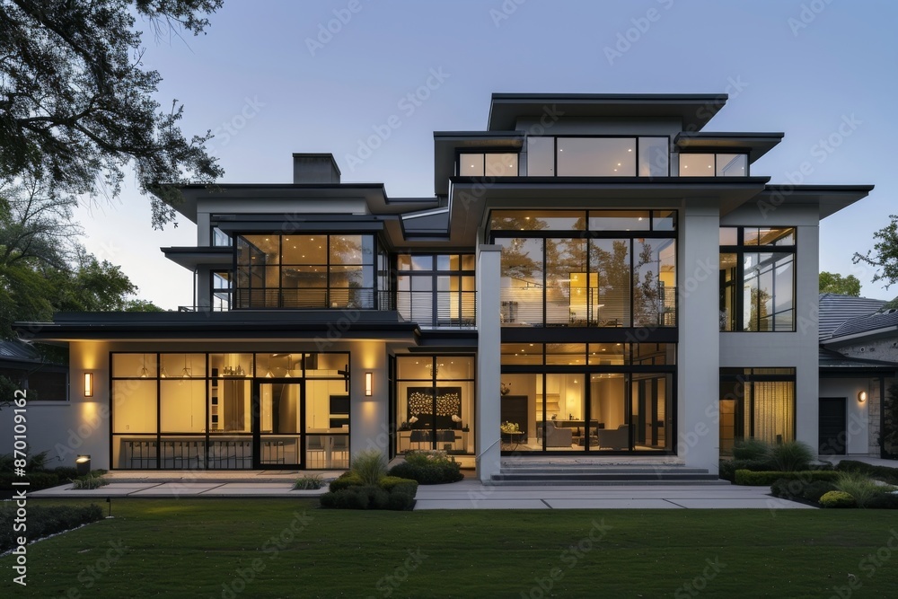 Modern Architectural Residence with Expansive Glass Walls Modern Architectural Residence with Expansive Glass Walls