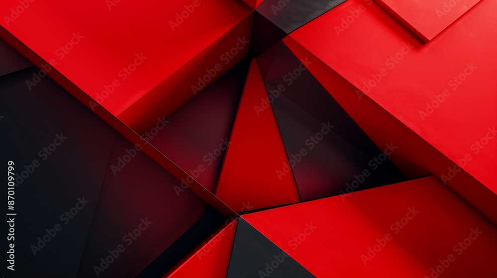 Bold geometric shapes in red and black, striking and modern. Bold geometric shapes in red and black, striking and modern.