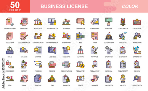 Business License icon set