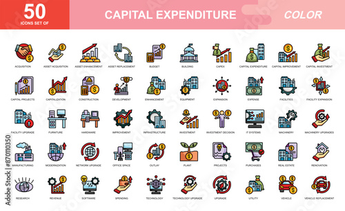 Capital Expenditure icon set