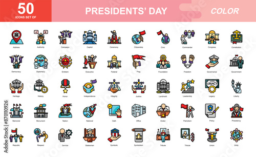 Presidents' Day icon set