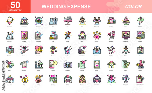 WEDDING EXPENSE icon set