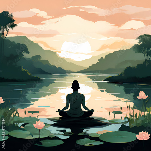 Serene cartoon landscapes 