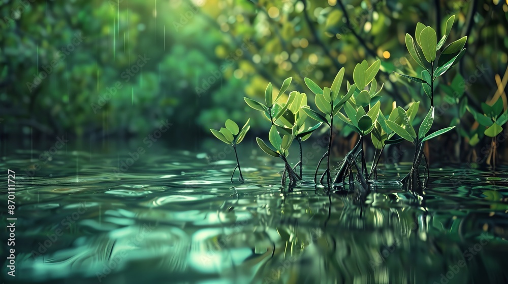 World Mangrove Day Concept with copy space World Mangrove Day Concept with copy space