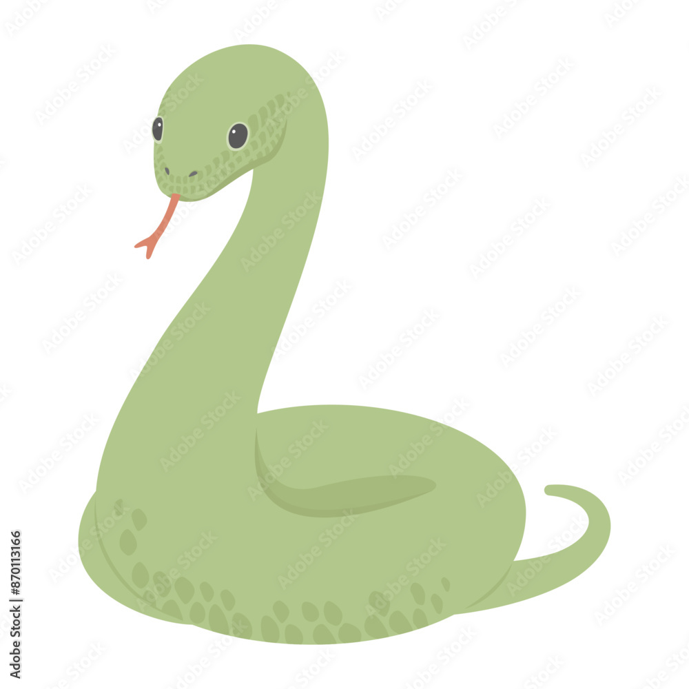 Vector illustration of a green snake. Vector illustration of a green snake.