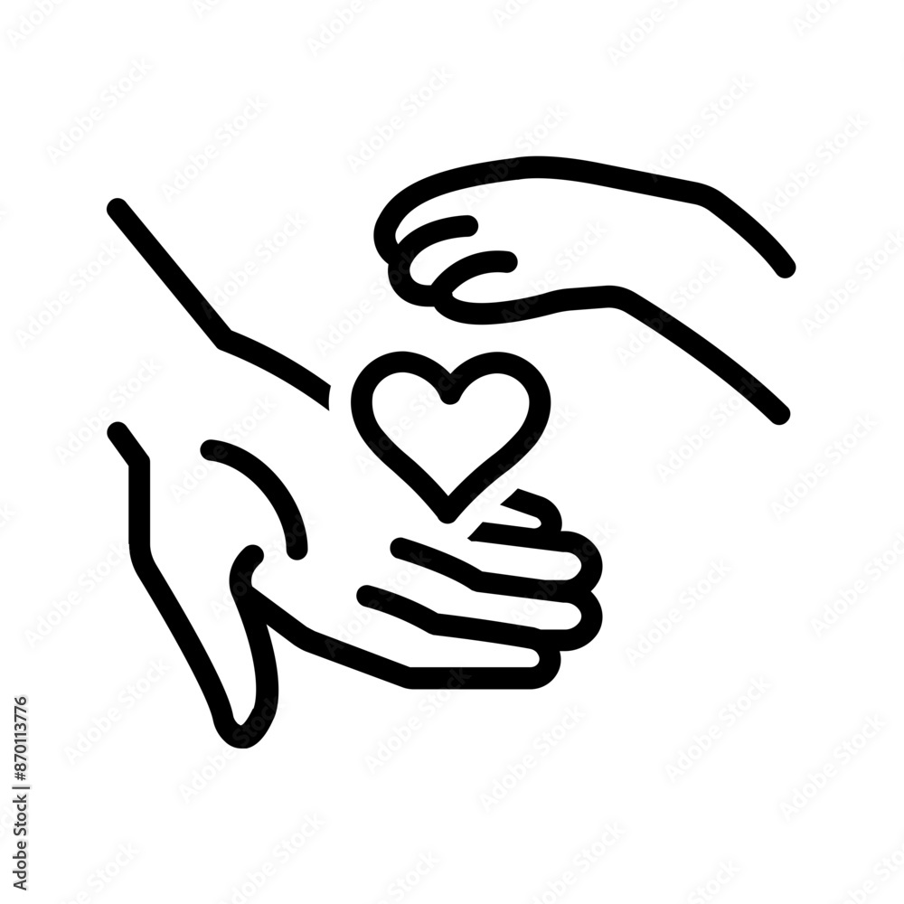 Fototapeta premium Vector black line icon for Animal friendly