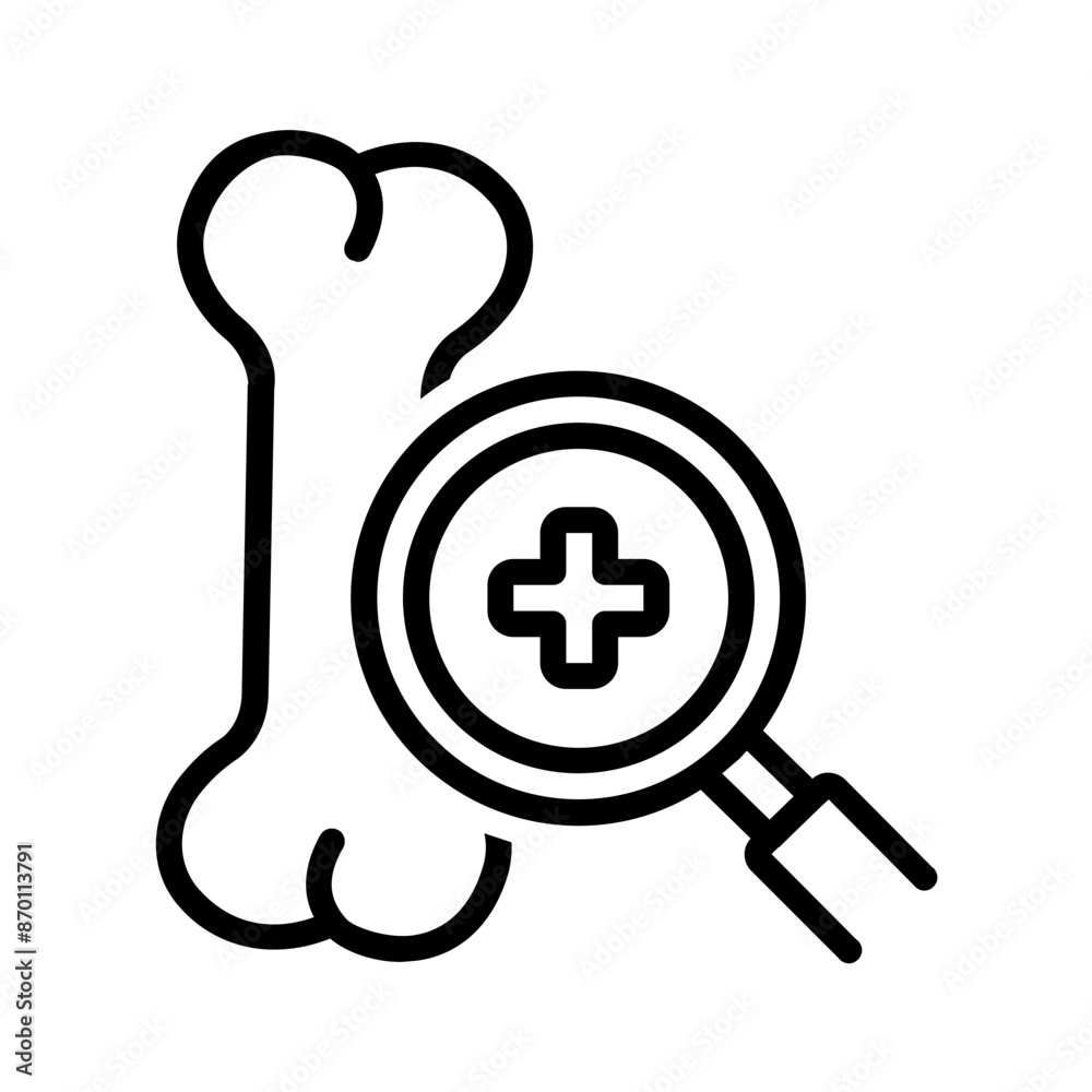 Vector black line icon for Bone health Vector black line icon for Bone health