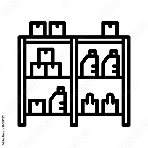 Vector black line icon for Storage area