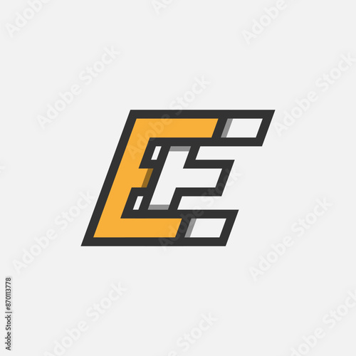 Initial Letter E or E Logo, Monogram Logo letter E with E combination, design logo template element, vector illustration