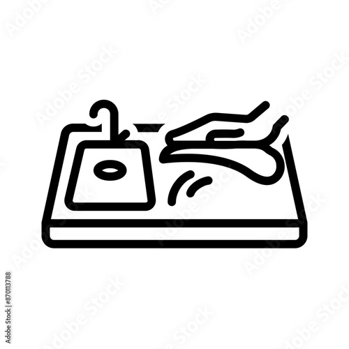 Vector black line icon for Wipe counter