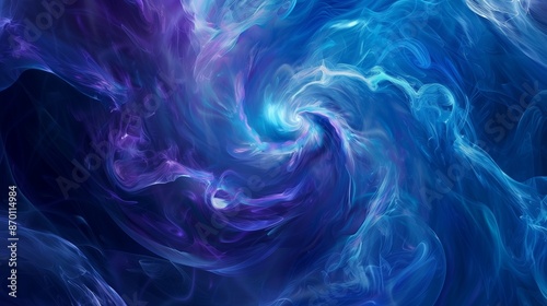 Cool tones of blue and purple, swirling together to create a soothing abstract background.