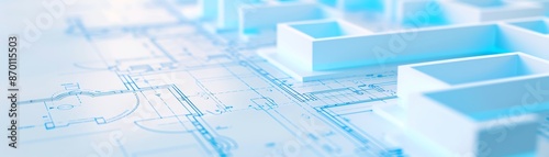 Blueprint of architectural design with focus on structure and layout, highlighting professional planning and construction schematics.