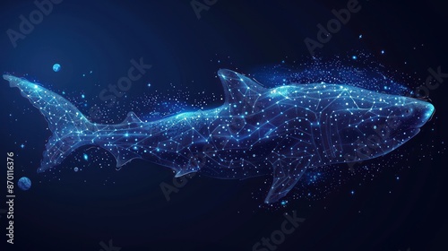 Shark Silhouette Formed By Glowing Constellation © KRIS