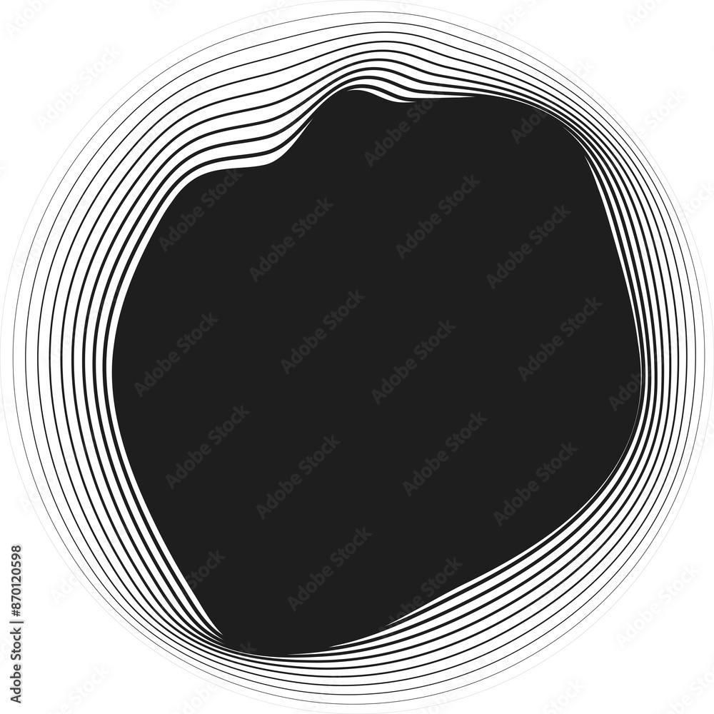 Circle wave line halftone of frame. Geometric design template Circle wave line halftone of frame. Geometric design template