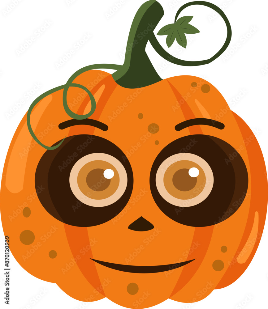 Fototapeta premium Halloween Pumpkin Head Emoticon