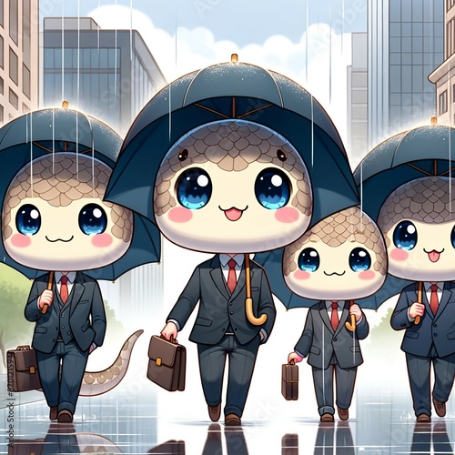 Business snake on a Rainy Day2
