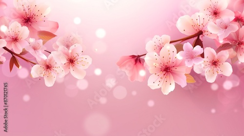 A cherry blossom forest at dusk nature background with a touch of serenity.